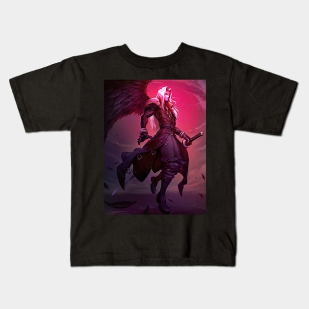 Winged Dark Angel Kids T-Shirt by SkyfrNight